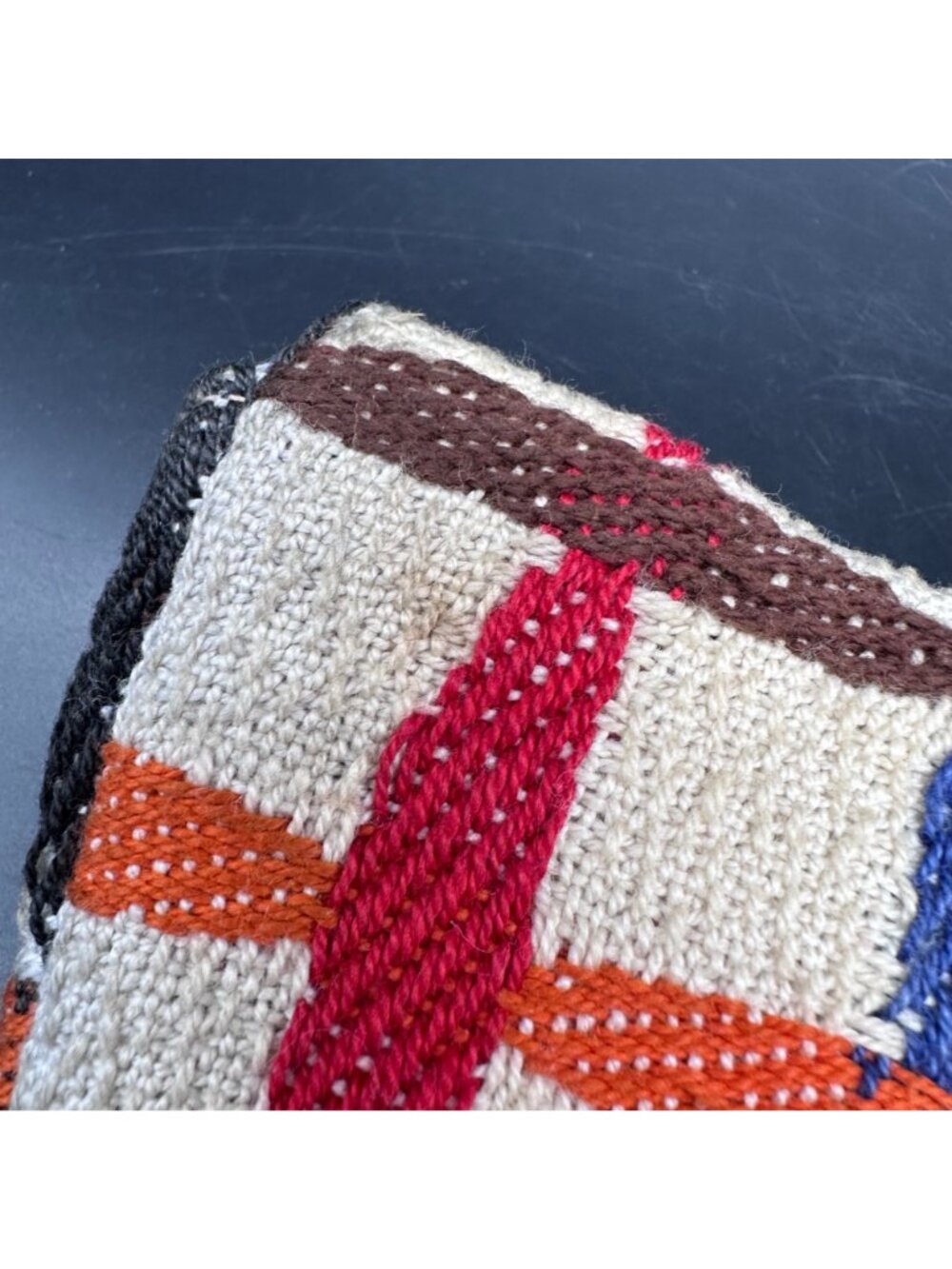 Vintage Clutch Handbag 1940s Woven Rainbow Purse Cosmetics Hosiery Mid Century - Picture 7 of 12